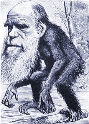 Cartoon of Charles Darwin