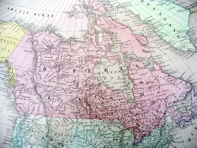 Carte de l’Amérique du Nord de 1850