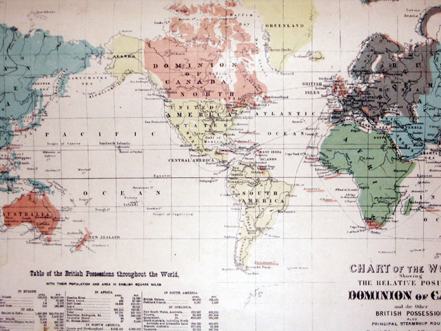 Carte du Dominion du Canada et des possessions britanniques