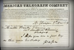 Sandford's telegram to his son Frank