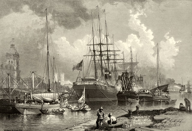 Bateaux amarrés dans le port de Montréal