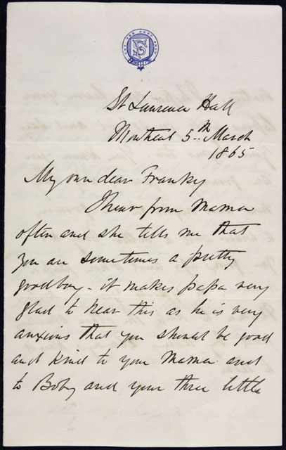 Correspondance de Fleming avec son fils Frank