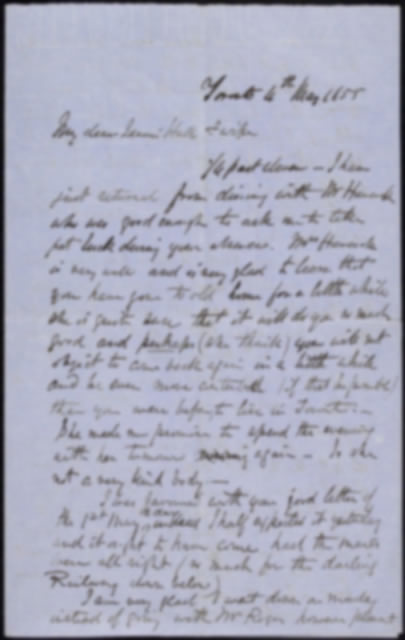 Letter by Sandford to his wife